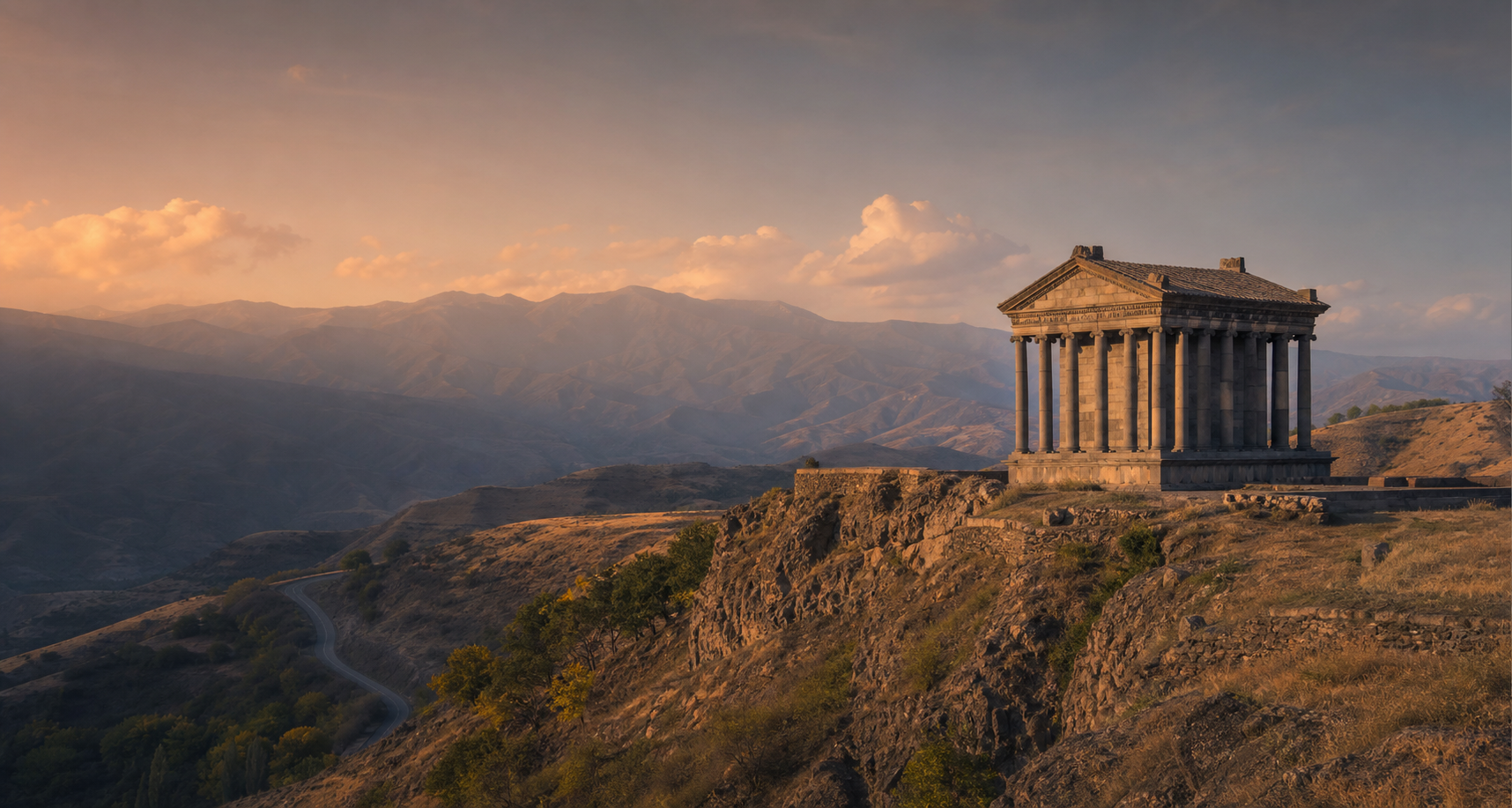 Garni Temple overlooking the Armenian highlands